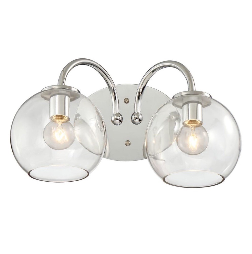George Kovacs P1842-077 Exposed 2-Light 15.5 in. Bathroom Vanity Light in Chrome
