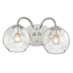 George Kovacs P1842-077 Exposed 2-Light 15.5 in. Bathroom Vanity Light in Chrome
