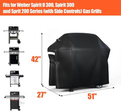 51 Inch Grill Cover for Weber Spirit 200 and 300 Series Outdoor Gas Grills, Heav