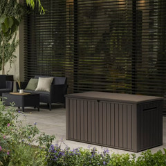 Keter 170 Gal. Resin Deck Box Large Indoor/Outdoor Storage Brown New