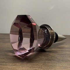 Pink Diamond Crystal Wine Bottle Stopper Pre-owned Parties 4.4 in Length