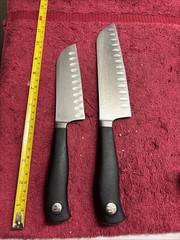 Two Wusthof Grand Prix Knife, 4175/17cm Hollow Ground Santoku & 4173/14cm