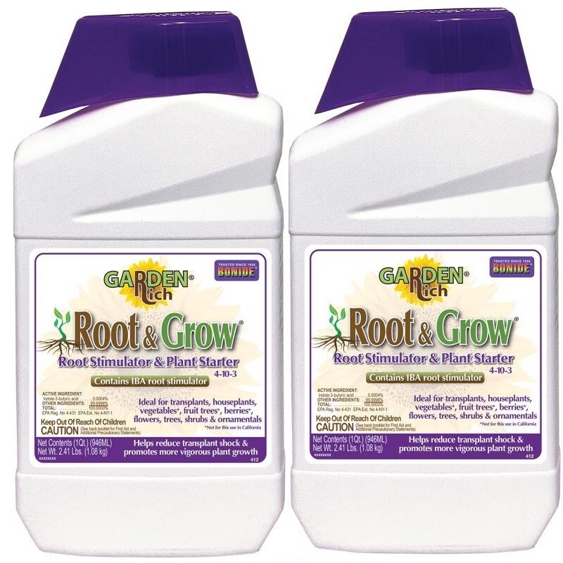 2~Bonide Garden Rich Root & Grow Liquid Root Stimulator & Plant Starter 1 qt