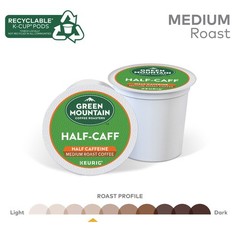 Green Mountain Coffee Half-Caff, Keurig K-Cup Pod, Medium Roast, 96 Count