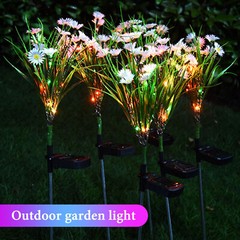 Solar Garden Lights Outdoor Waterproof LED Flower Stake Lamp Yard Patio Decor