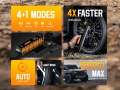 Tire Inflator Portable Air Compressor 150PSI Air Pump w/Pressure Gauge LED Light