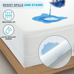 Zippered Mattress Encasement Waterproof Protector Hypoallergenic Mattress Cover