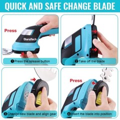 DURATECH 3-in-1 7.2V Cordless Hedge Trimmer 50″ Extension Pole Battery USB-C USA
