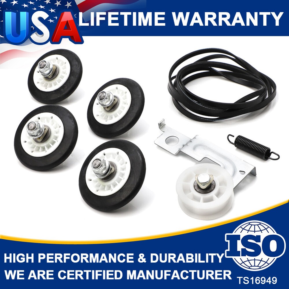For LG Kenmore Dryer Drum Maintenace Repair Kit Rrum Roller+Belt+Idler Pulley US
