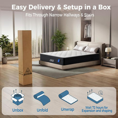 12″ King Size Hybrid Mattress in a Box – Medium Firm, Cool & Supportive Sleep