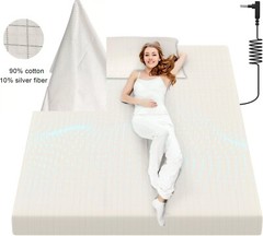 10% Silver Fiber Grounding Flat Sheet White Cotton Earthing Sheets Bedding Set