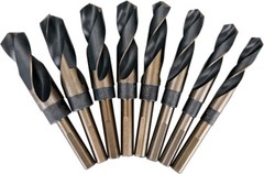 8 pc Jumbo Silver and deming Industrial Cobalt drill bit set 1/2″ Reduced Shank