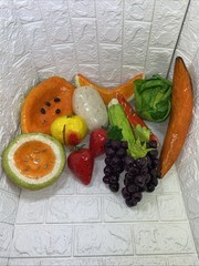 Authentic Vintage Mexico Paper Mache Colorful Faux Fruits & Vegetables Decor 14