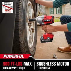 900 Ftlbs Cordless Impact Wrench, 1/2 Inch Impact Gun Compatible MilWauke 18V…