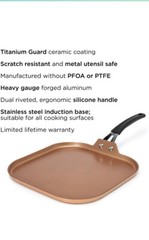 Ecolution Endure 11 Inch Nonstick Griddle | Induction Base | Oven Safe, Copper