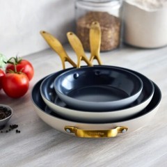 Nice In Box GreenPan Jewel Pro Ceramic Non-Stick 3-piece Fry Pan Set
