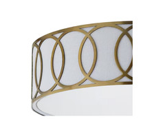 JONATHAN Y Aubrey 3-Light 15.5 in. Brass Gold Metal Flush Mount