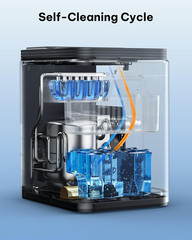 Silonn Ice Maker Countertop, 8 Ice Cubes in 6 Mins, 26.5 Lbs/24H, 2 Bullet Ice S