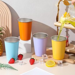 8 Pack Stainless Steel Cups 16 oz Pint Tumbler Colorful Stackable Pint Cups M…