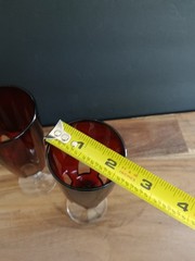 Vintage Ruby Red French Crystal Cordial Liqueur Glasses Set of 4 France Stemware
