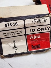 LOT OF 2 – AJAX #878 OLD IRON SILVER BLACK CABINET KNOB PULL With SCREWS