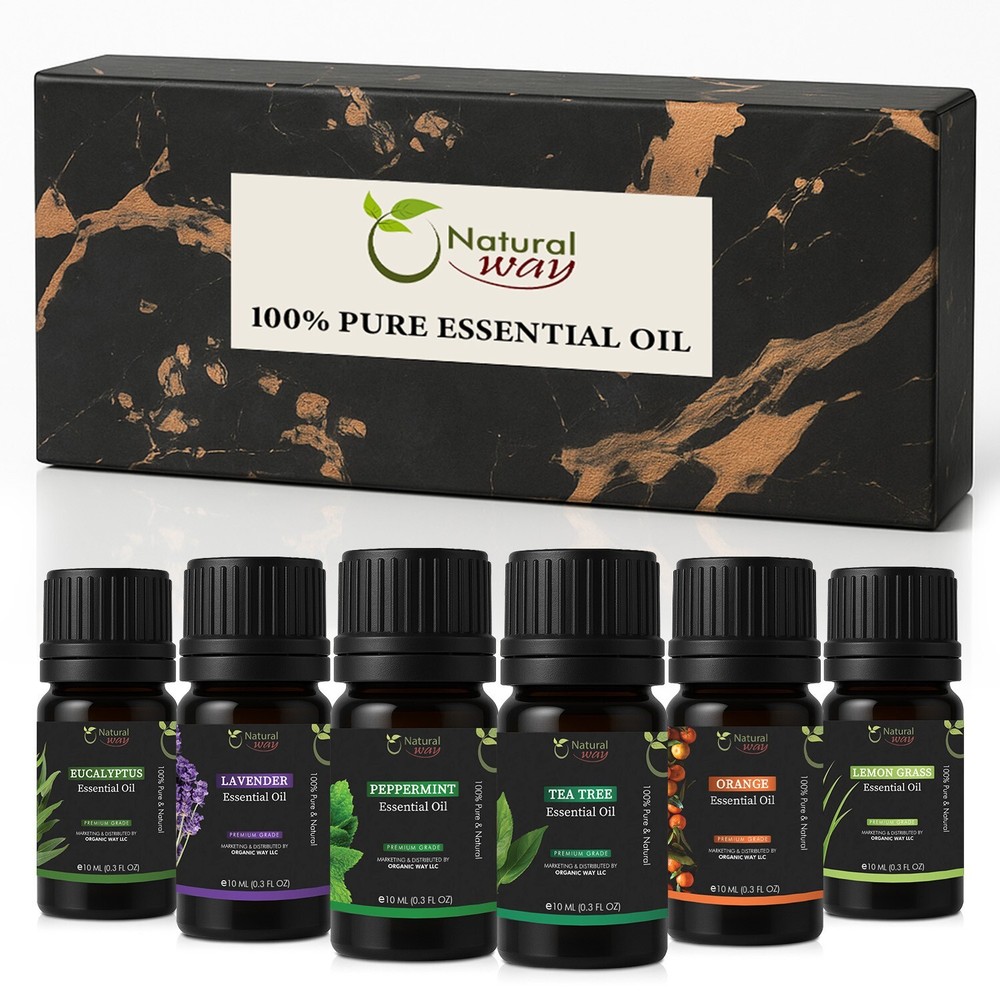 100% Pure Essential Oil Gift Set of 6 | Origin India (10ml each)