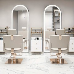 LED Full Length Standing Mirror Arched/Rectangle 3 Color Lights. Hang/Lean.