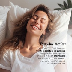 100% Organic Cotton Filled Bed Pillow with GOTS CERTIFIED Organic Cotton Cover