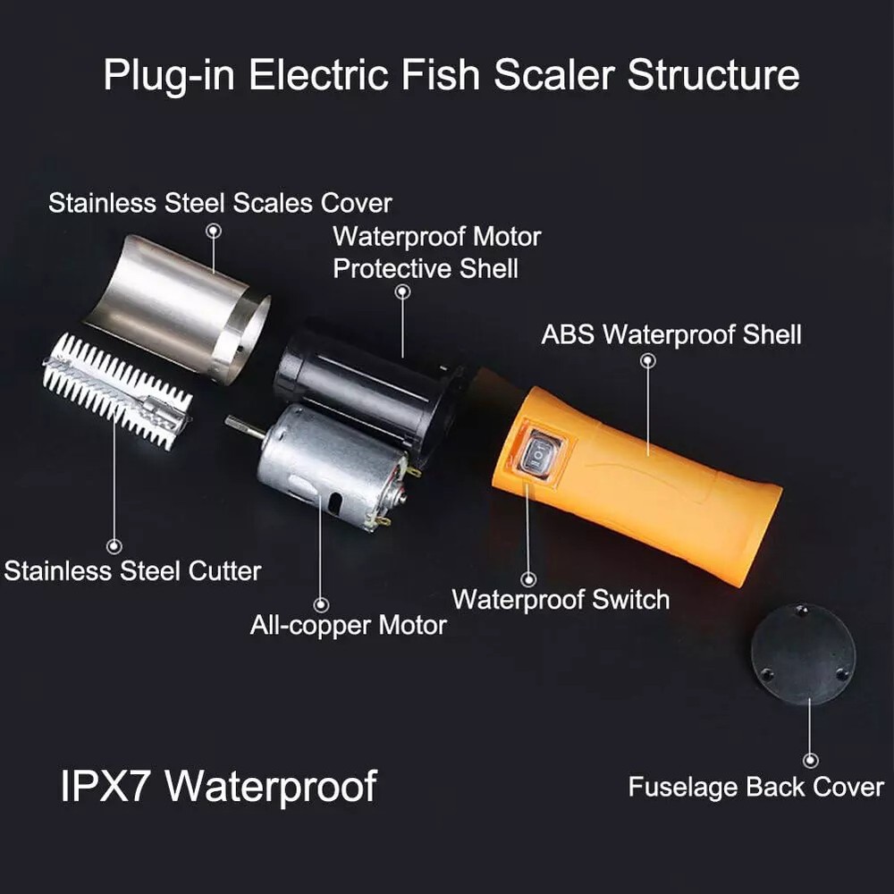 Speder Fish Scaler Corded Electric Fish Scale Remover Scraper Cleaner Kit