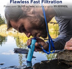 Portable Camping Hiking Emergency Life Survival Purifier Water Filter Straw Tool