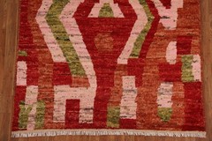 Abstract Moroccan Area Rug 5×8 Hand-knotted Wool Oriental Carpet for Any Room