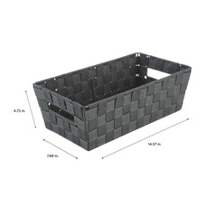 4.72 In. H X 7.68 In. W X 14.57 In. D Gray Fabric Cube Storage Bin