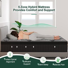 12″14″ Twin Full Queen King Size Mattress in a Box Hybrid Spring Gel Memory Foam