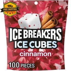 Ice Breakers Ice Cubes Sugar-Free Cinnamon Chewing Gum – 8.11 oz Pouch