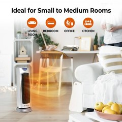 Comfort Zone Oscillating Digital Tower Space Heater with Remote Control