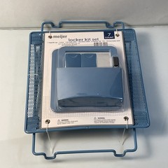 Meijer Locker Kit Set 7-Piece Blue Magnetic Shelf Mirror Dry Erase New