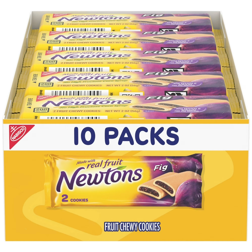 Newtons Fig Bars, Soft Fruit Chewy Cookies, 10 Snack Packs Free Shipping