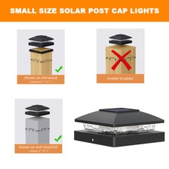 6/12/18Pack Solar Post Cap Light For 4×4 Outdoor Waterproof LED Deck Fence Light