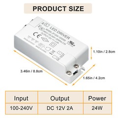 AC 110V to DC 12V 24W/60W Transformer Power Supply LED Driver Adapter Universal