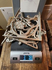 3 pcs lot of Shelf Brackets Iron Silver Finish Floral Ornate Decorative 7″ x 7″