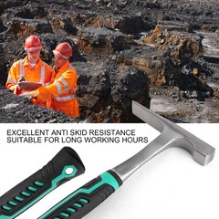 Industrial High Carbon Steel Geological Exploration Hammer,Flat Head Sturdy Tool
