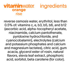 vitaminwater Rise Zero Sugar Orange Flavored Water Beverage, 16.9 fl oz, 6 Pack