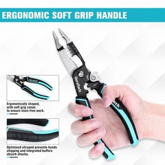 DURATECH 5-in-1 8-in Wire Stripper Tool Wire Cutter Stripping Needle Nose Pliers