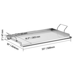 23×16 in Flat Top Griddle Stainless Steel Universal BBQ Grill Pan Cookware