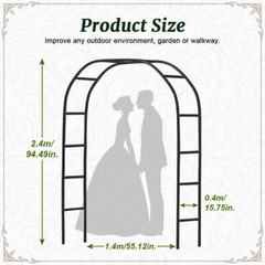 2.4M Wedding Arch Metal Garden Arch Garden Arbor Trellis For Climbing Plants