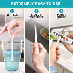 Water Hardness Test Kit Water Testing Kit Drinking Water Test Strips, 150 Strips