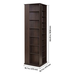 Uimoso Media Storage Cabinet CD Rack Tower with 34 Compartments in Brown