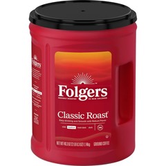 (2 pack) Folgers Classic Roast Ground Coffee, Medium Roast, 40.3 oz Canister