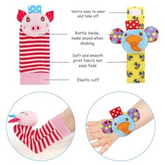 Infant Rattle Socks Toys 0 to 12 Months, Baby Wrist Rattle Foot Finder Socks Set