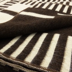 CLINT EASTWOOD ALPACA WOOL BLANKET – XL 102X83 in REVERSIBLE CREAM/BROWN WESTERN